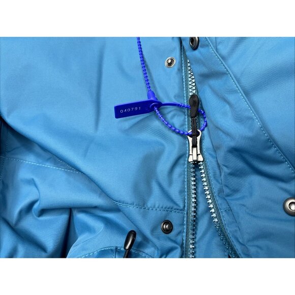 LL Bean Winter Warmer Jacket Women 1X REG Blue Fleece Lined Hood Zip Pocket Snap - Picture 10 of 14